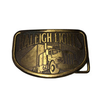 Vintage Raleigh Lights Belt Buckle Semi Truck Cigarettes - £7.35 GBP