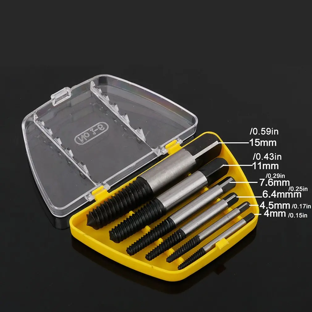 House Home Damaged Broken Screw Remover Extractor Drill Bits 5/6Pcs Steel Durabl - £20.04 GBP