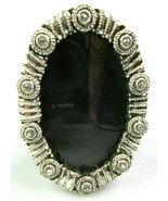 Chrome Crystal Embellished Oval Photo Frame Black Velvet Back Tabletop 3... - £11.78 GBP