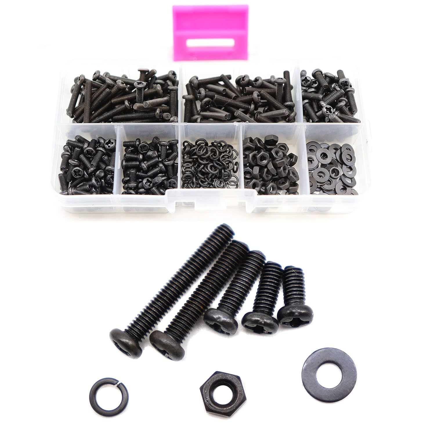 Binifimux 800Pcs M3 Pan Head Phillips Machine Screws Nuts Washers Assort... - $31.99
