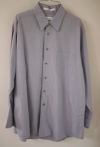 Vintage Calvin Klein Grey 100% Cotton Long Sleeve Mens Dress Shirt 16/32-33 - $24.74