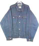 VTG Webs Jeans Men&#39;s Denim Jacket Y2K Sz. 2WL Red Contrast Stitching 100... - £31.86 GBP