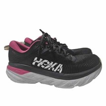 Hoka One One Bondi 7 Size 10 Black Fuscia Grey 1110519 BGFF F272211 - £51.79 GBP