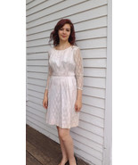 60s Lace Party Dress Cocktail Blush Pink Formal Vintage M - €29,32 EUR