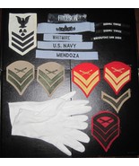 US NAVY SAILORS MARINES USMC Dress Gloves Insignia Name Tape lot  - $664.98 MXN