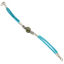 Tibetan Turquoise, Blue Onyx Gemstone Jewelry Bracelet Nepali 6-7&quot; SA 1287 - £3.15 GBP