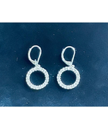 Vintage Silver & CZ Halo Dangle Earrings by Samuel Hill Jewelers Designs-1990s - $16.83