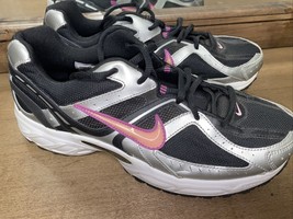Nike Compete Running Shoes Sneakers Black Silver Pink 328308-061 Womens Size 10 - £31.65 GBP