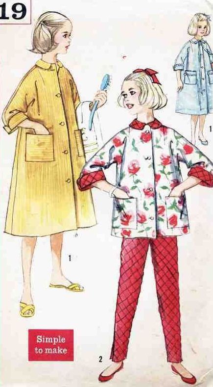 1950s vintage Simplicity 2319 size 8 chest 26 waist 23 hip 28 Girls pajama Uncut - $4.00