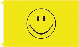 Smiley Face Flag Yellow - 3x5 Ft - £15.93 GBP