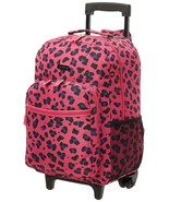Rockland Double Handle Rolling Backpack Magenta Leopard 17&quot;x13&quot;x10&quot; - $952.79 MXN