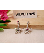 925 Silver Pave CZ Star Pendant, Silver Starburst Charm, Celestial Jewel... - £46.36 GBP