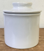 Pinzon Vintage Style White Glazed Natural Ceramic Butter Crock Keeper - $26.99