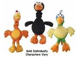 Chirpies Singing Bird Dog Toys Plush Bungee Neck Tugs Assorted Characters 14&quot; - £11.75 GBP