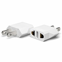 Europe To Usa Outlet Plug Adapter Converter, 2 Pack, Power Travel From E... - £11.79 GBP