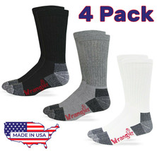 4 Pairs Wrangler Riggs Mens Steel Toe Boot Crew Cotton Cushion Work USA Socks - $19.99