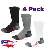 4 Pairs Wrangler Riggs Mens Steel Toe Boot Crew Cotton Cushion Work USA ... - €17,05 EUR