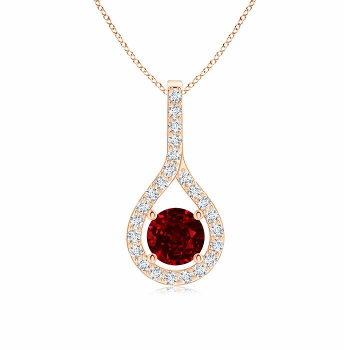 ANGARA 0.79 Ct Floating Ruby Drop Pendant with Diamon... - £2,324.72 GBP