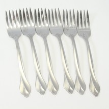 Oneida Tribeca Salad Forks Satin 6 5/8" Stainless Lot of 6 - £38.68 GBP
