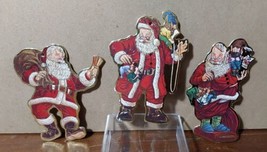 Merrimack Die Cut Cardboard Christmas Ornaments 3pc Foiled Old World Santa Elves - £18.16 GBP