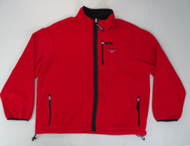 Vintage Ralph Lauren Jacket Mens Size XL Red Polo Sport Fleece Full Zip 90s Flag - £22.61 GBP
