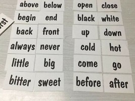 Antonyms - Word Cards - Homeschool Preschool Educational 60 Words - £8.45 GBP