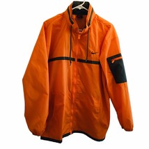 Vtg Nike Orange Windbreaker Men&#39;s XL 16-18 Hidden Hooded Full Zip Pocket... - £75.04 GBP