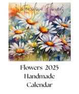 Flowers Calendar 2025, Wall, A4 One Month View, Handmade Art Design, Gif... - $16.84