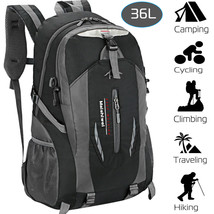 Black 36L Nylon Travel Backpack Waterproof Outdoor Rucksack Camping Hiki... - £33.03 GBP
