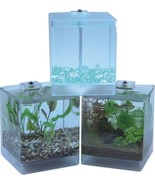 Lot of 3 Portable Desktop 1.3L Aquarium Fish Tank Betta Cube Bowl w/Gravel - €24,18 EUR