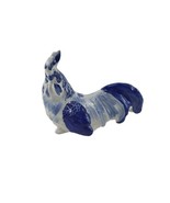 Vintage Ceramic Rooster Figurine Hand Painted Cobalt Blue White - $925.16 MXN