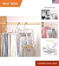Effortless Closet Storage: 4-Pack Adjustable Pants Hangers with Non-Slip... - $47.00