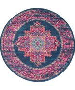 4&#39; Blue Round Power Loom Area Rug - €32,76 EUR