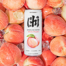 GENKI FOREST Flavored Sparkling Water White Peach, 11.15 Fl Oz Cans(Pack of 24) - £38.09 GBP