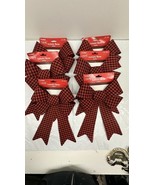 Holiday Red and Black Buffalo Check PVC Bows, 9” X 15”  Lot Of 6 New - €6,80 EUR