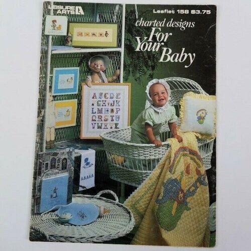 Leisure Arts Designs For Your Baby Counted Cross Stitch 17 Pattern Book 1979 - $6.92