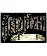 Large Letter Mosaic Female Subjects Good Night 1907 DB Postcard F6 - $271.49 MXN