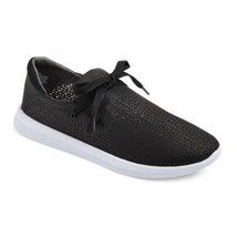 New! Women&#39;s Raelee Laser Cut Lace-Up Black Sneakers - Mossimo Supply Co - $14.98