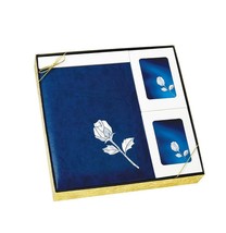 Mother of Pearl Blue Rose Stationery Box Set &amp; 200 Cubic Inch Cremation Urn - £231.80 GBP