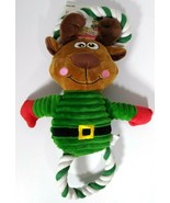 Pet factory Holiday Reindeer Plush With Rope Dog Toy, Squeeks 12 in. - £8.76 GBP