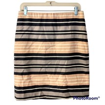 Women&#39;s Ann Taylor Navy Blue, Pink, Gray, and White Striped Skirt Size 6 - £15.18 GBP
