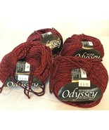 Reynolds&#39; Odyssey 100% Merino Wool Yarn Lot of 4 Red - $21.84