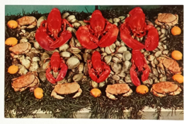 Rhode Island Seafood Lobsters Crabs Clams LK Color UNP Postcard c1970s - $3.99