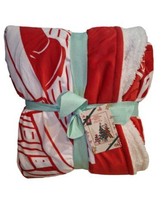 Disney Parks Mickey Mouse Holiday Christmas Cozy Throw Blanket Red &amp; Whi... - $33.10