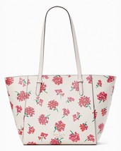 Kate Spade Becca Large Tote Pale Pink Saffiano Red Flowers KA758 NWT $359 FS - £95.96 GBP