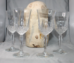 American Heritage 24% Lead Crystal Wine Glass Water Goblets Set of 4 - £13.70 GBP
