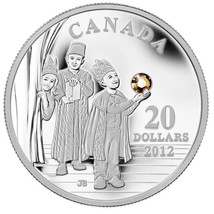 28.02g Silver Coin 2012 Canada $20 Silver Holiday Crystal The Three Wise... - $127.40