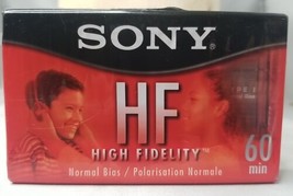 SONY HF High Fidelity Normal Bias 60 min Audio Cassette Blank Tape One - $4.85
