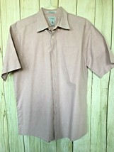 L.L. Bean Men's 16 1/2-Reg (LG) Med-Pink Short Sleeve Button-Down Cotton Shirt - £14.22 GBP