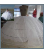 White Bridal Ball Gown Under Skirt 4 Hoops 2 Layers Tulle Puffy Wide Pet... - £127.83 GBP